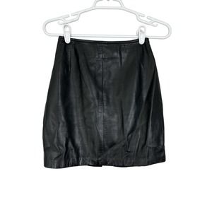 Vericci Leather Mini Skirt Y2K Black XS